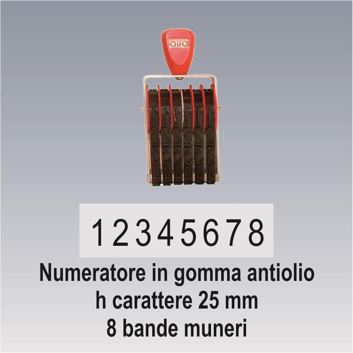 SERIE 3 Timbri numeratore 25 mm 8 bande