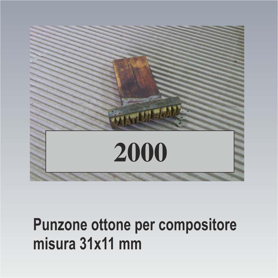 Punzone ottone per compositore 31x11 mm