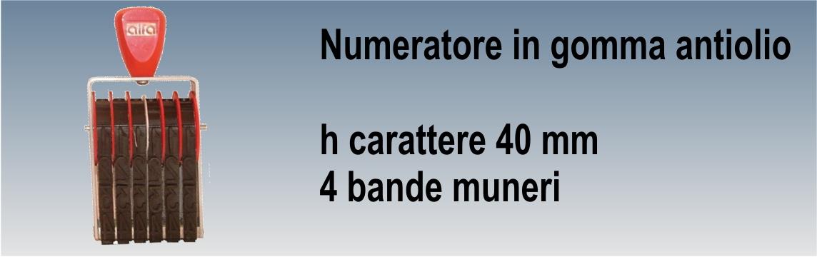 Numeratore in gomma h 40 mm 3 bande