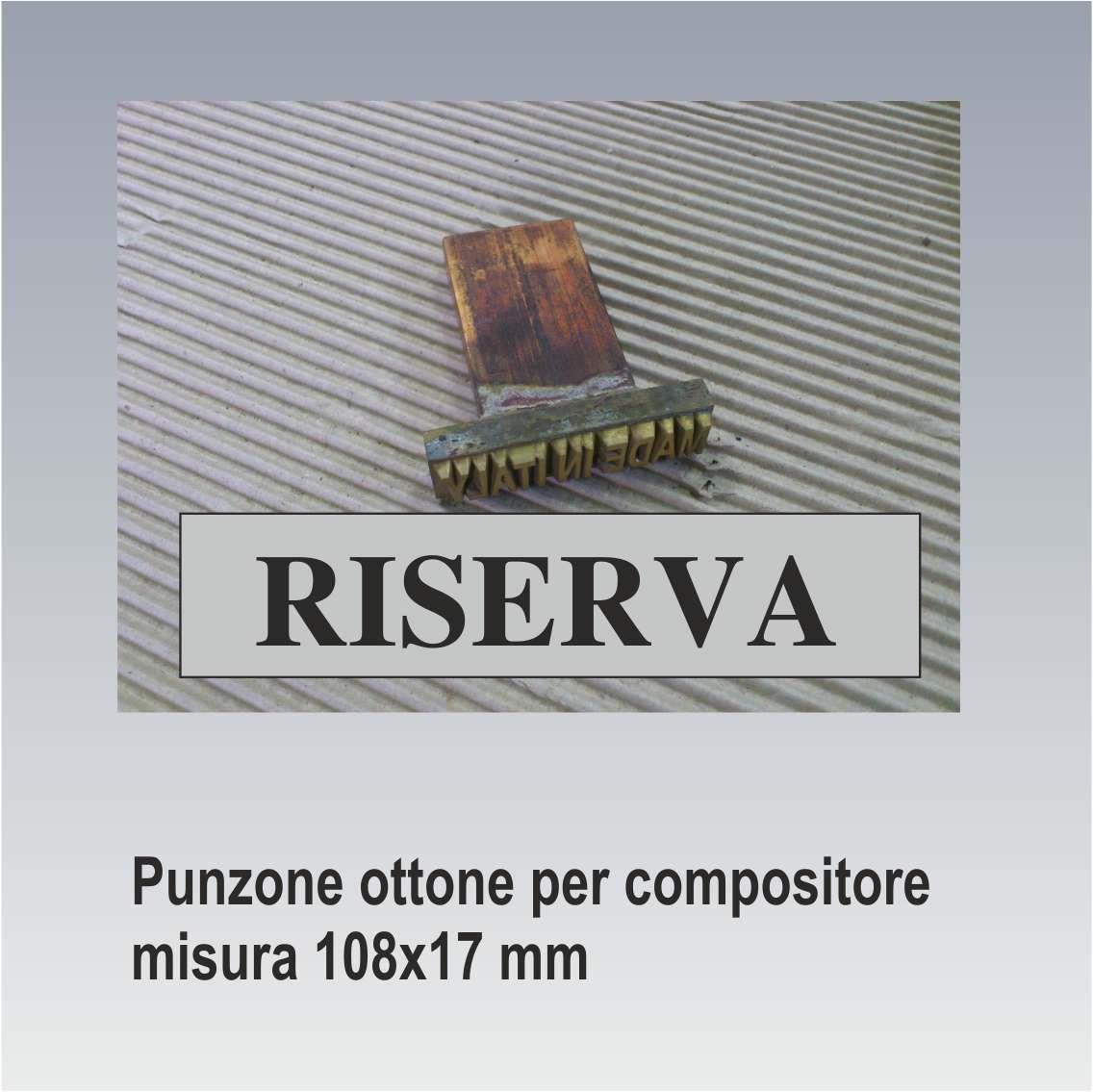 Punzone ottone per compositore 108x17 mm