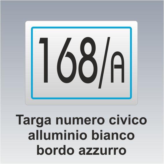 Targa numero civico alluminio bianco