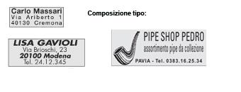 Fotocomposizione per Timbro 1/2 righe